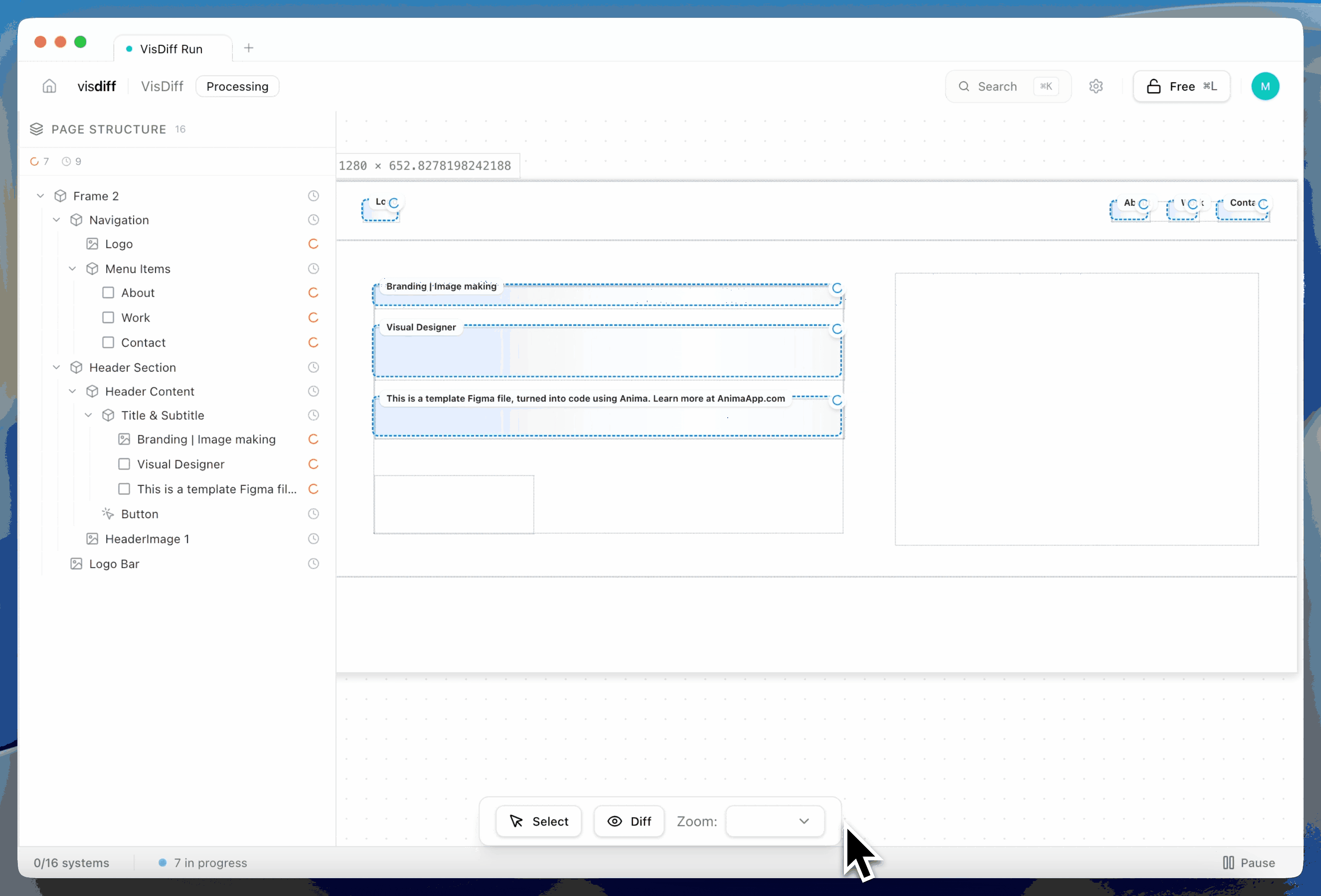 Visdiff builds it for you